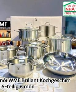 Bộ 6 món nồi chảo thép không gỉ WMF Brilliant 739166030
