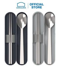 Bộ thìa (muỗng) đũa bằng thép không gỉ kèm hộp đựng LocknLock HPL105