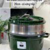 Nồi gang đúc tròn màu xanh kèm xửng hấp 26cm 5.2L Staub 1133885