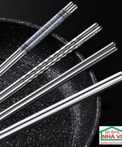 Bộ 5 đôi đũa Inox 304 Kaiwang phong cách Nhật Bản chống trơn trượt