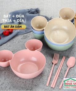 Bát ăn dặm ngộ nghĩnh hình chuột Mickey (Gồm Bát Đũa Thìa và Dĩa)