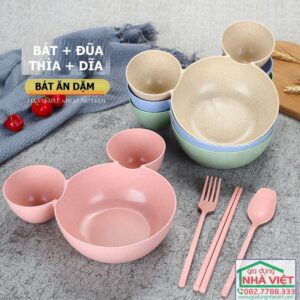 Alternative view of Bát ăn dặm ngộ nghĩnh hình chuột Mickey (Gồm Bát Đũa Thìa và Dĩa)
